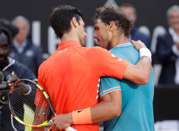 Rafael Nadal s Novakem Djokovičem