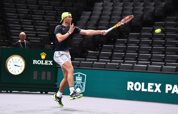 Tenis, Rafael Nadal při tréninku na ATP Masters v Paříži