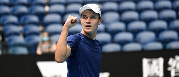 Tenis, český hráč Jakub Menšík na juniorském Australian Open