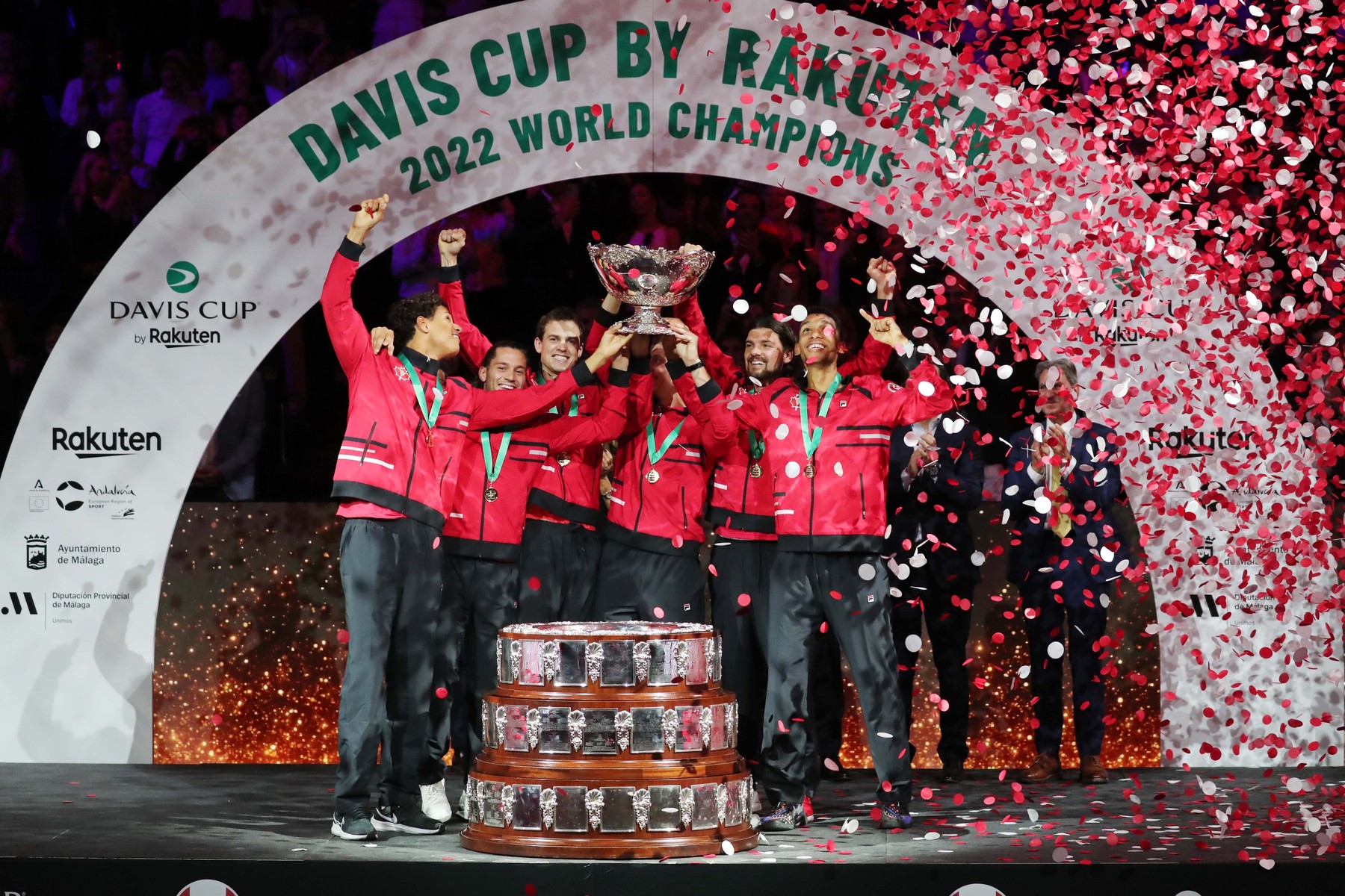 Tenis, turnaj Davis Cup, tým Kanady po vítězství v Davisově poháru 2022