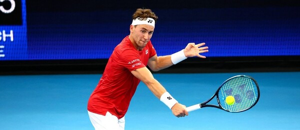 Tenis, ATP, Casper Ruud z Norska při United Cupu 2023 v Austrálii