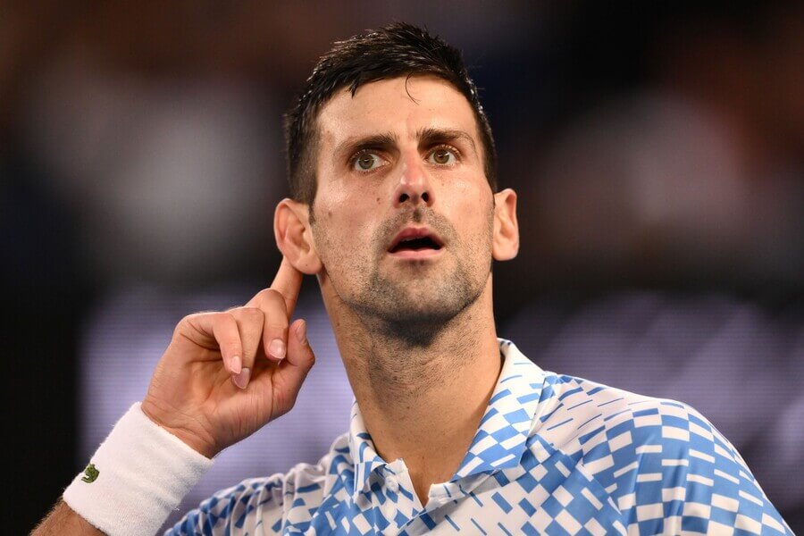 Tenista Novak Djokovič při postupu do finále Australian Open - sledujte finále Djokovič vs Tsitsipas dnes na Australian Open 2023 živě - online live stream zdarma