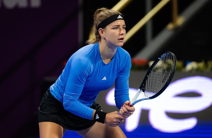 Tenis, WTA, Karolína Muchová během turnaje v katarském Dauhá