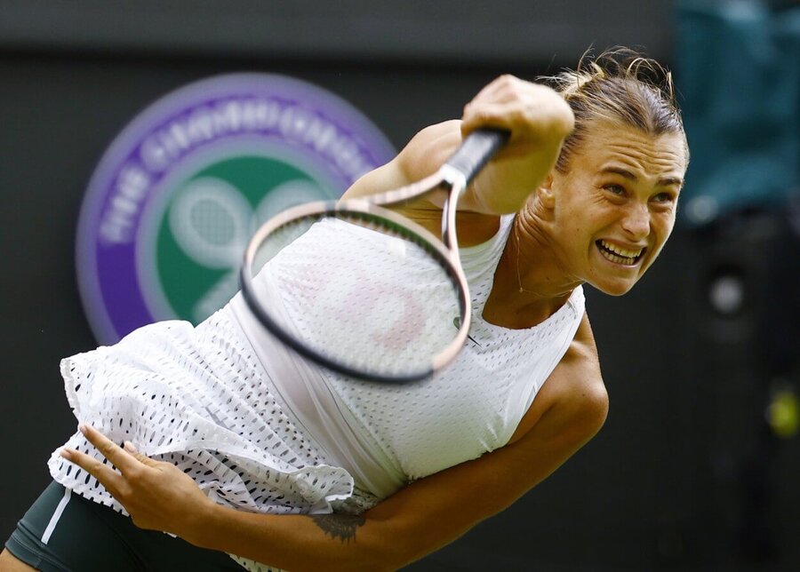 Aryna Sabalenka ve vítězném čtvrtfinále Wimbledonu 2023 - sledujte dnes tenis Sabalenka vs Jabeur živě