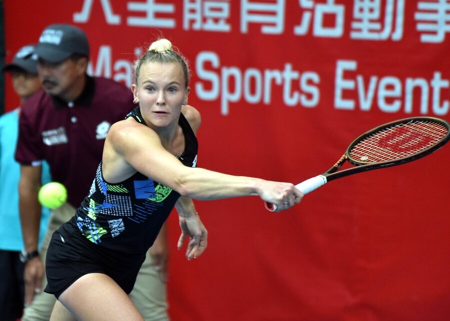 Tenis, WTA Hongkong 2023, Kateřina Siniaková ve vítězném utkání na WTA 250 Hong Kong, kde si dnes zahraje čtvrtfinále