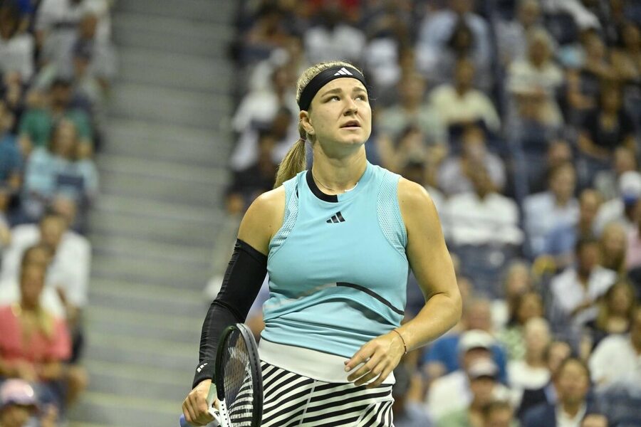 Tenis, WTA, Karolína Muchová během semifinále US Open 2023 v New Yorku, další zápas už si v roce 2023 kvůli zranění zápěstí nezahraje