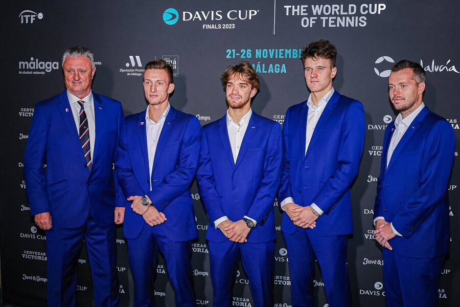 Tenis, Davis Cup - Davisův pohár 2023, Jaroslav Navrátil, Jiří Lehečka, Tomáš Macháč, Jakub Menšík a Adam Pavlásek