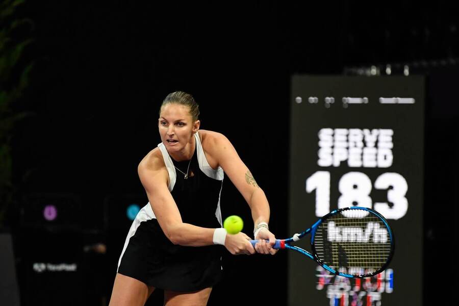 Tenis, WTA Tour 2024, Karolína Plíšková během finále turnaje v Kluži, na následném WTA 1000 v Dauhá už prošla do čtvrtfinále
