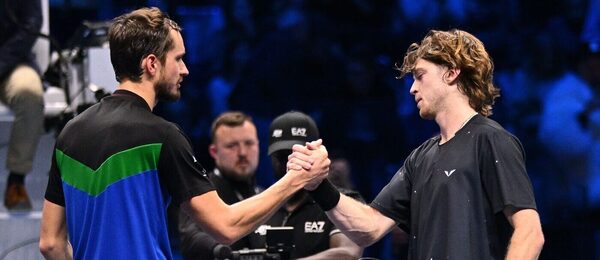 Tenis, ATP, ruští tenisté Daniil Medvedev a Andrey Rublev na Turnaji mistrů, ATP Finals