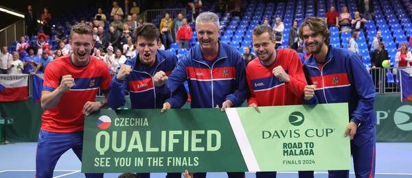 Tenis, Davis Cup - Davisův pohár, český tým se raduje z postupu z kvalifikace proti Izraeli